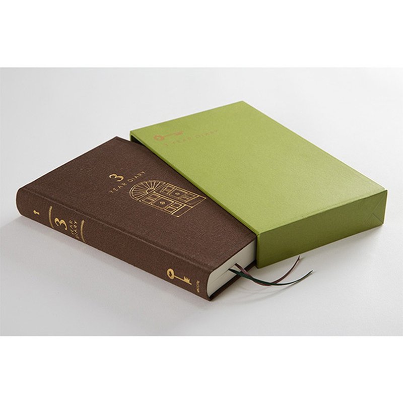 MIDORI 3年连用日记本 咖啡 - 笔记本/手帐 - 纸 咖啡色