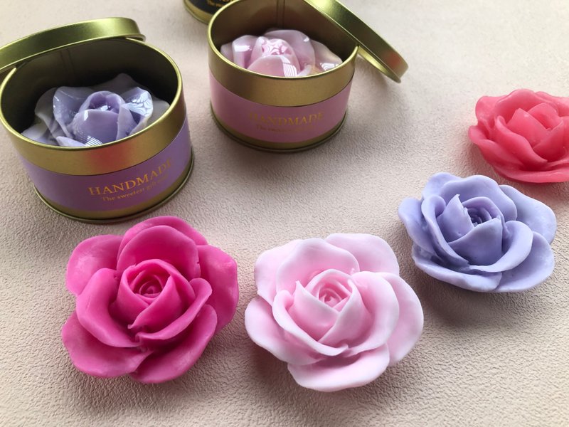 绽放玫瑰香氛手工皂  婚礼小物|探房礼|情人节|母亲节 - 沐浴用品 - 植物．花 粉红色