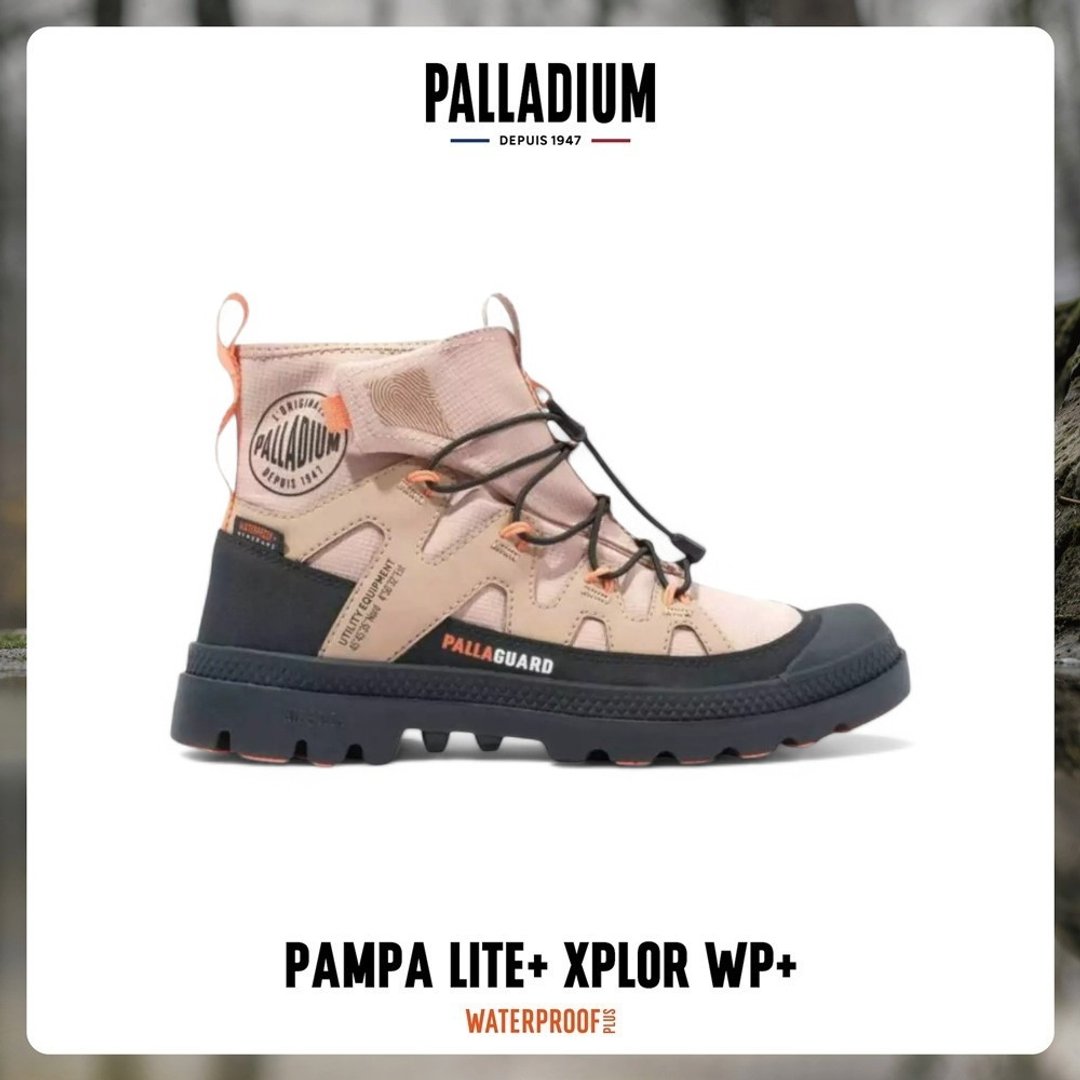PALLADIUM  PAMPA LITE+ XPLOR WP+快穿防水靴 男女款 奶茶 74383 - 雨鞋/雨靴 - 其他材质 