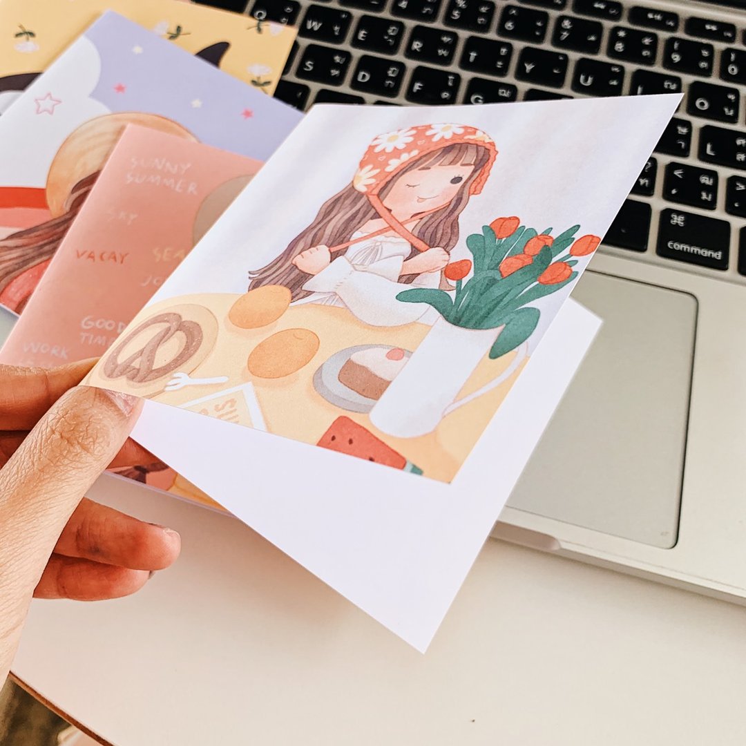 Square Postcard (Red Hood) - 卡片/明信片 - 纸 黄色