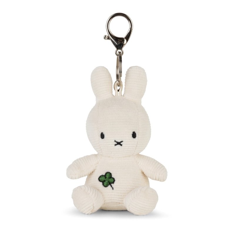 BON TON TOYS Miffy 米菲兔幸运草钥匙圈 - 象牙白 10cm - 钥匙链/钥匙包 - 聚酯纤维 多色