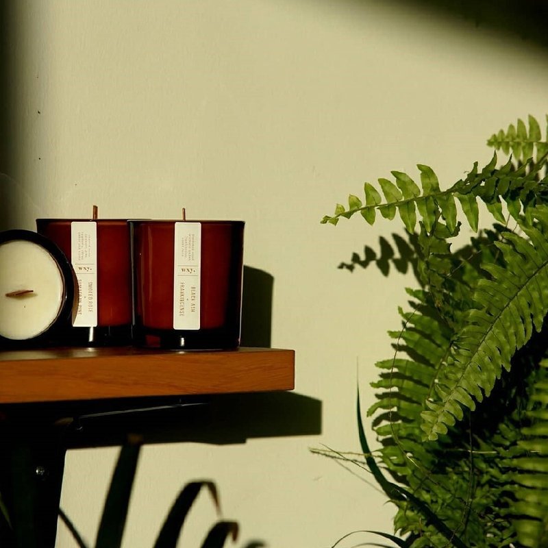 【福利展示品】英国 wxy Amber 木质烛芯蜡烛 (S) - 蜡烛/烛台 - 玻璃 咖啡色