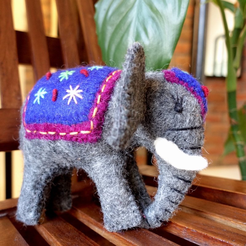 羊毛毡玩偶・皇家大象 - 玩偶/公仔 - 羊毛 