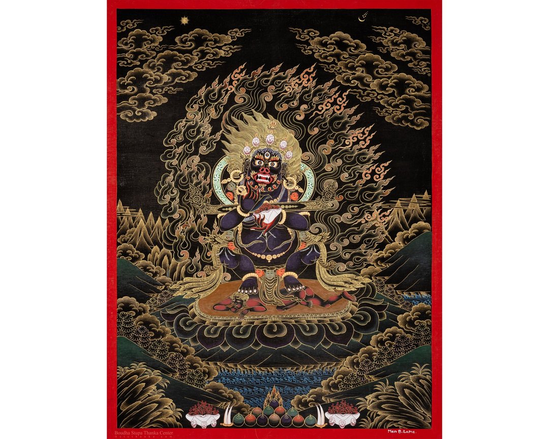 Mahakala 唐卡 象征保护和权力 动态描绘 - 墙贴/壁贴 - 其他材质 多色