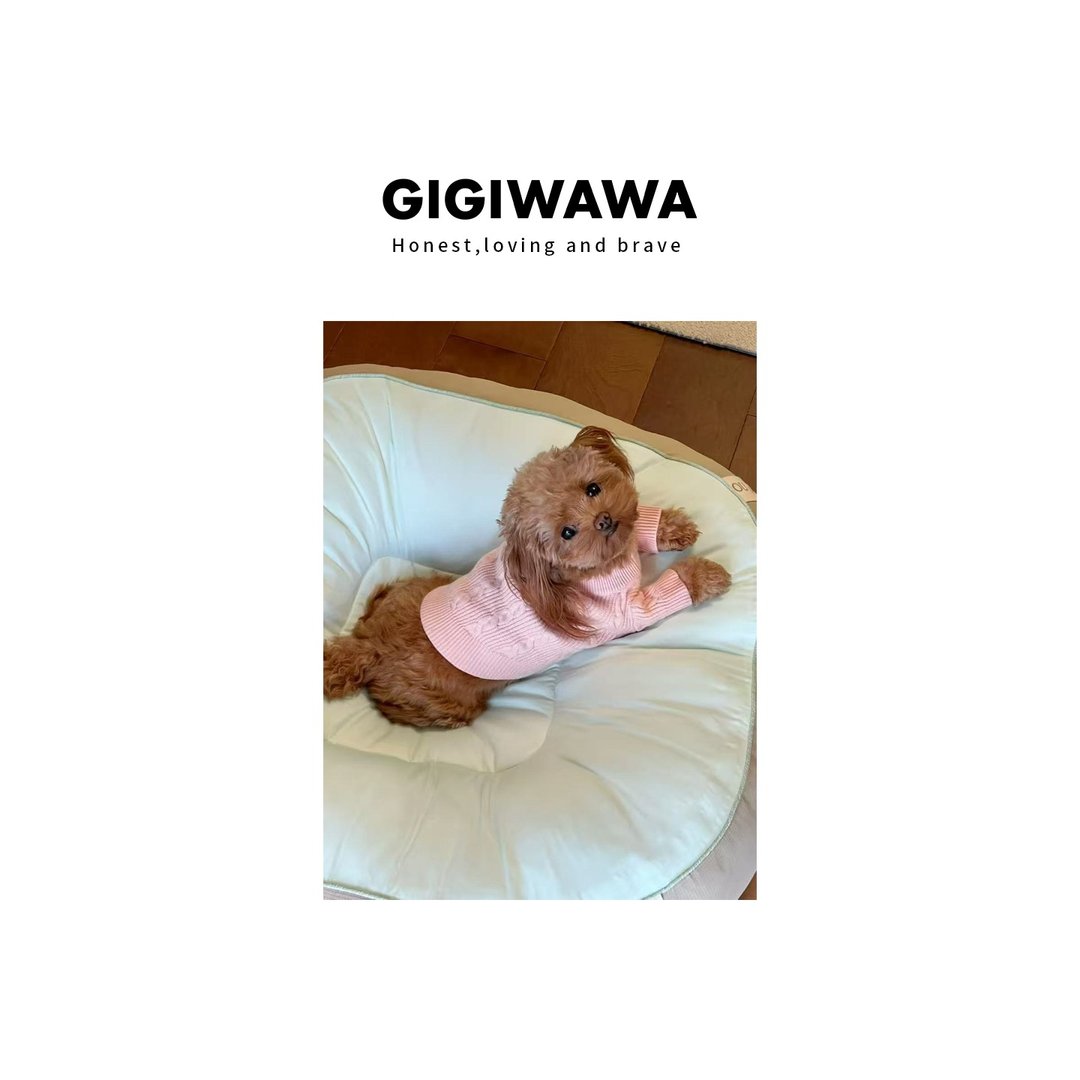 GIGIWAWA原创设计Urban系列宠物秋冬艾草抗菌保暖粉毛衣 - 衣/帽 - 其他材质 粉红色
