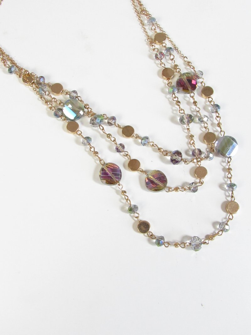 Vintage Glorious Multi Strands Glass Beads Gold Necklace - 项链 - 贵金属 金色
