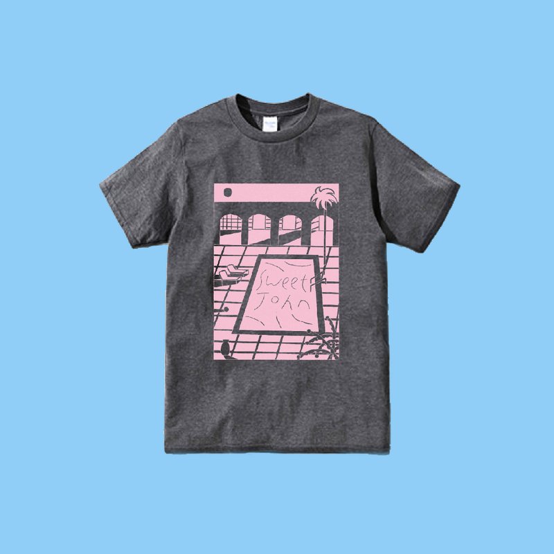 独立乐团 甜约翰【 约翰游泳不走路 】艺术家周依设计款 - 中性连帽卫衣/T 恤 - 棉．麻 灰色