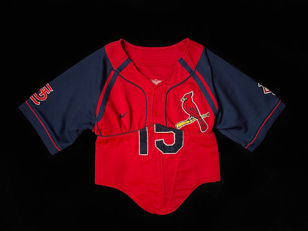 REGETHER 古着改制 马甲棒球上衣-St. Louis Cardinals - 女装上衣 - 尼龙 蓝色