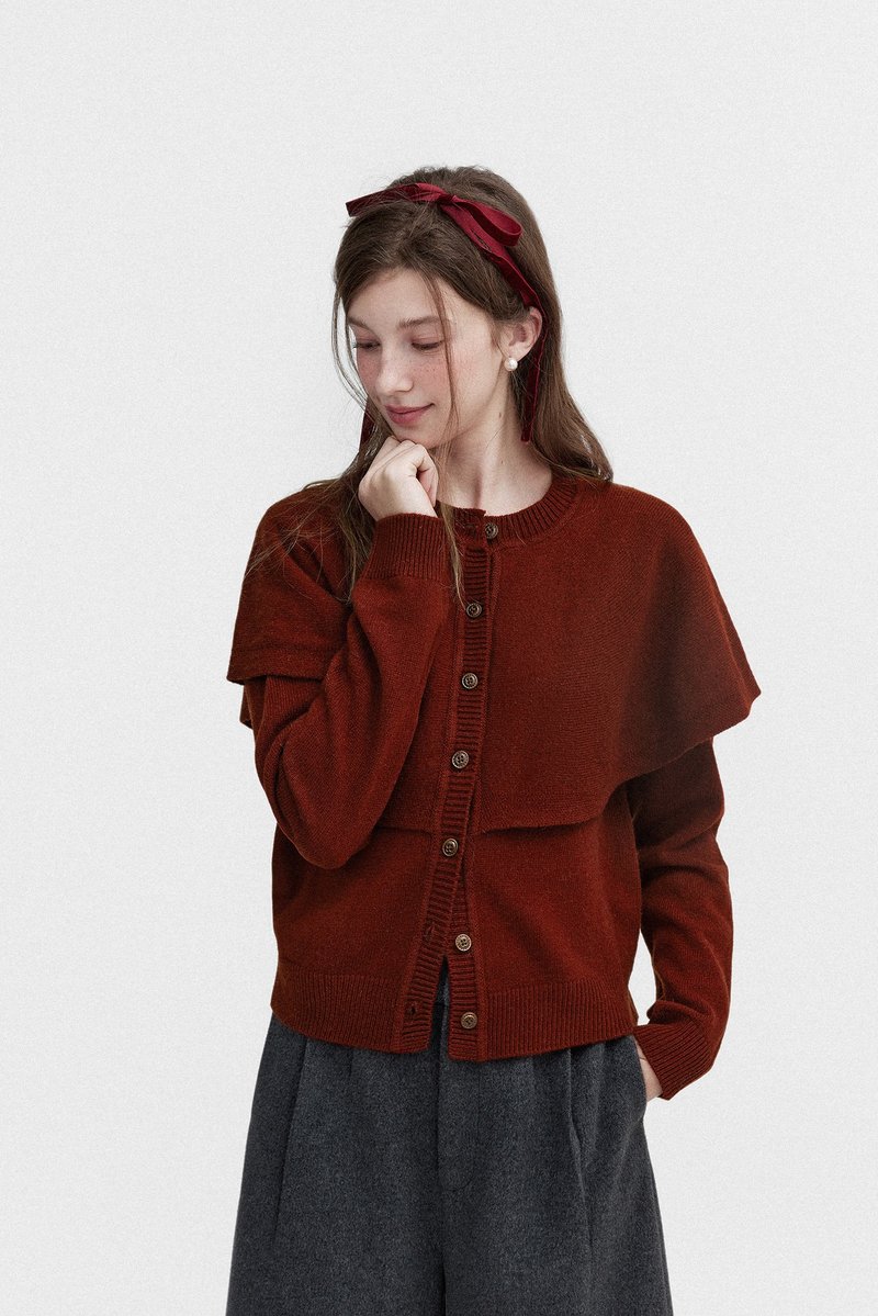 复古小斗篷 / 针织手感毛衣 / 100%绵羊毛 - 女装针织衫/毛衣 - 其他材质 多色