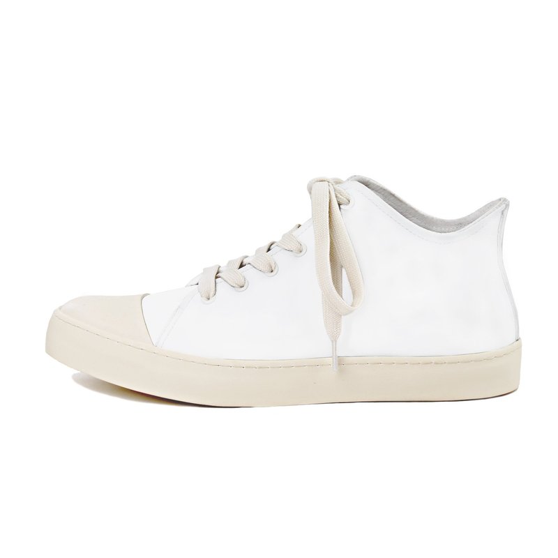 PI-ZERO 我的白棉花糖【隐形增高25mm】~White Cotton Candy - 女款休闲鞋 - 真皮 白色