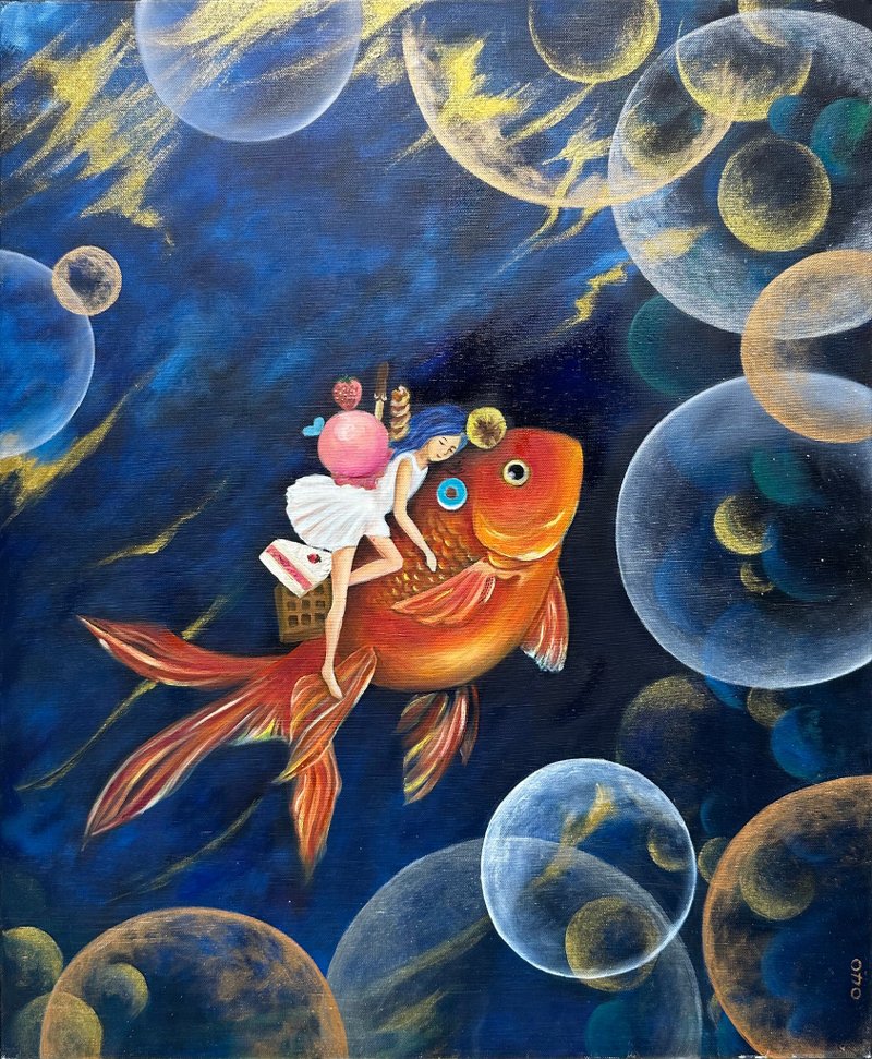 王咖咖—油画—泡沫 15F - 海报/装饰画/版画 - 颜料 蓝色