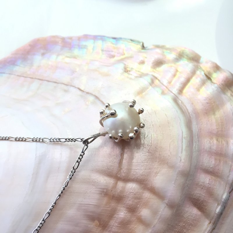 珍珠多爪项链 - 项链 - 纯银 银色