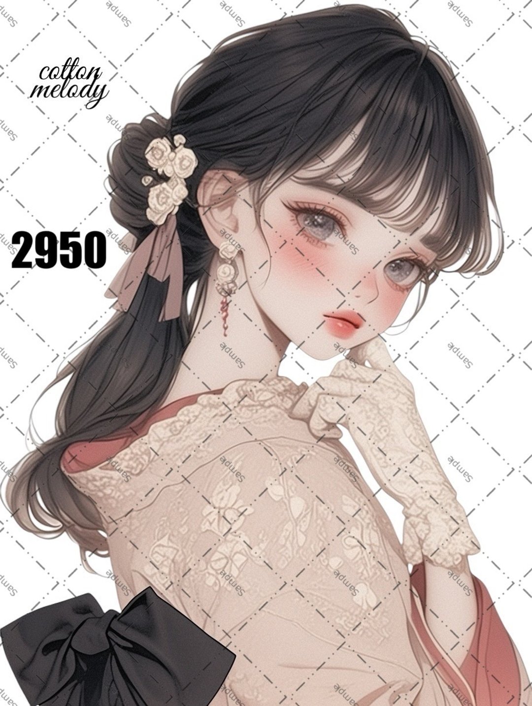 original sticker no.2950 人物贴纸 原创贴纸 原创人物贴纸 装饰贴纸 cotton melody - 贴纸 - 纸 