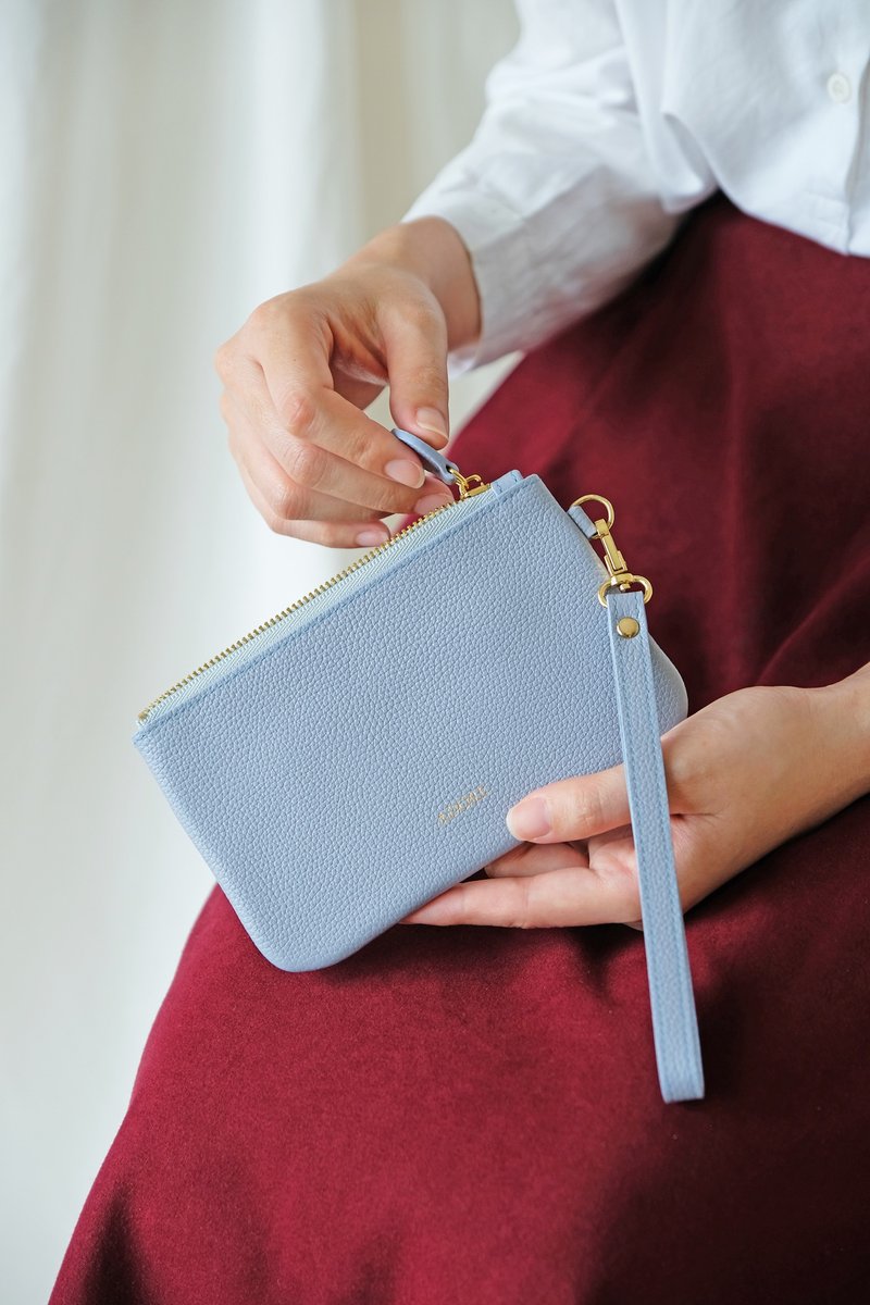 Handmade leather Coin Purse - Blue  (客製化零錢包) - 零钱包 - 真皮 蓝色