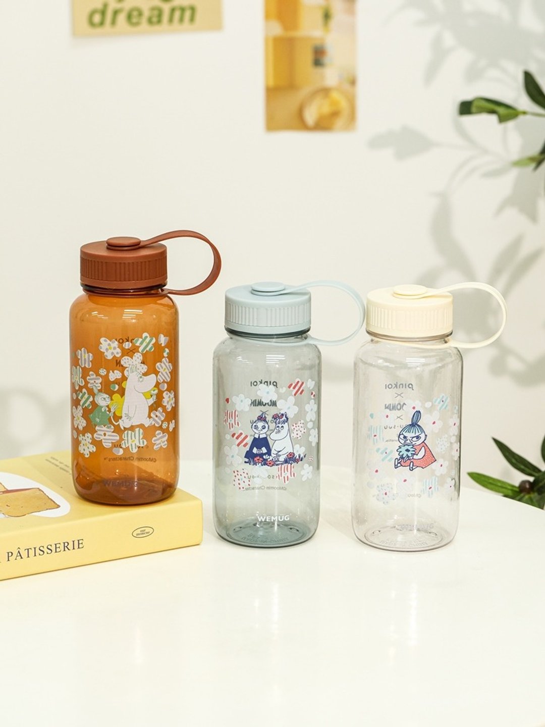 【Pinkoi x Moomin x SOU・SOU】限量 550ml提手防漏随行杯 - 水瓶/水壶 - 塑料 多色