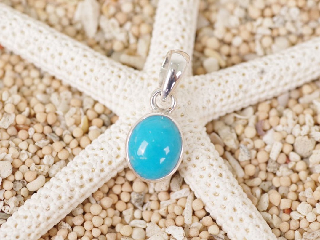 Sleeping Beauty Turquoise Pendant Top - 项链 - 石头 蓝色