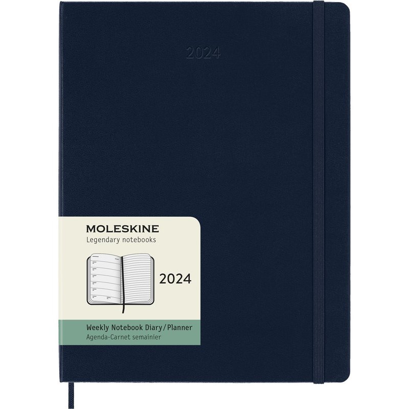 _勿上架_MOLESKINE 2024 周记手帐 12M 硬壳 XL 型 宝蓝 烫金服务 - 笔记本/手帐 - 纸 蓝色