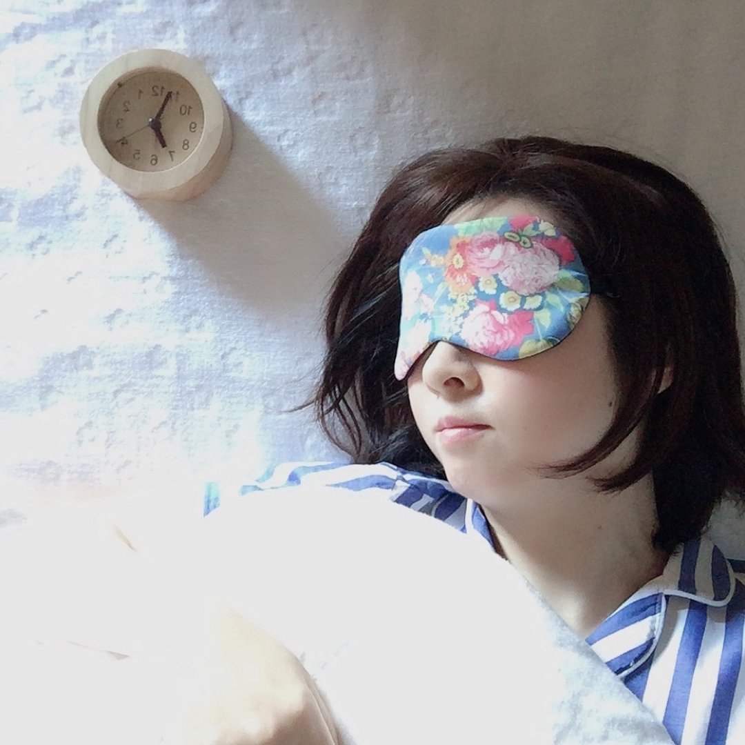 日本眼罩/Magical Bouquet /Light Blue/睡眠 - 眼罩 - 棉 蓝色