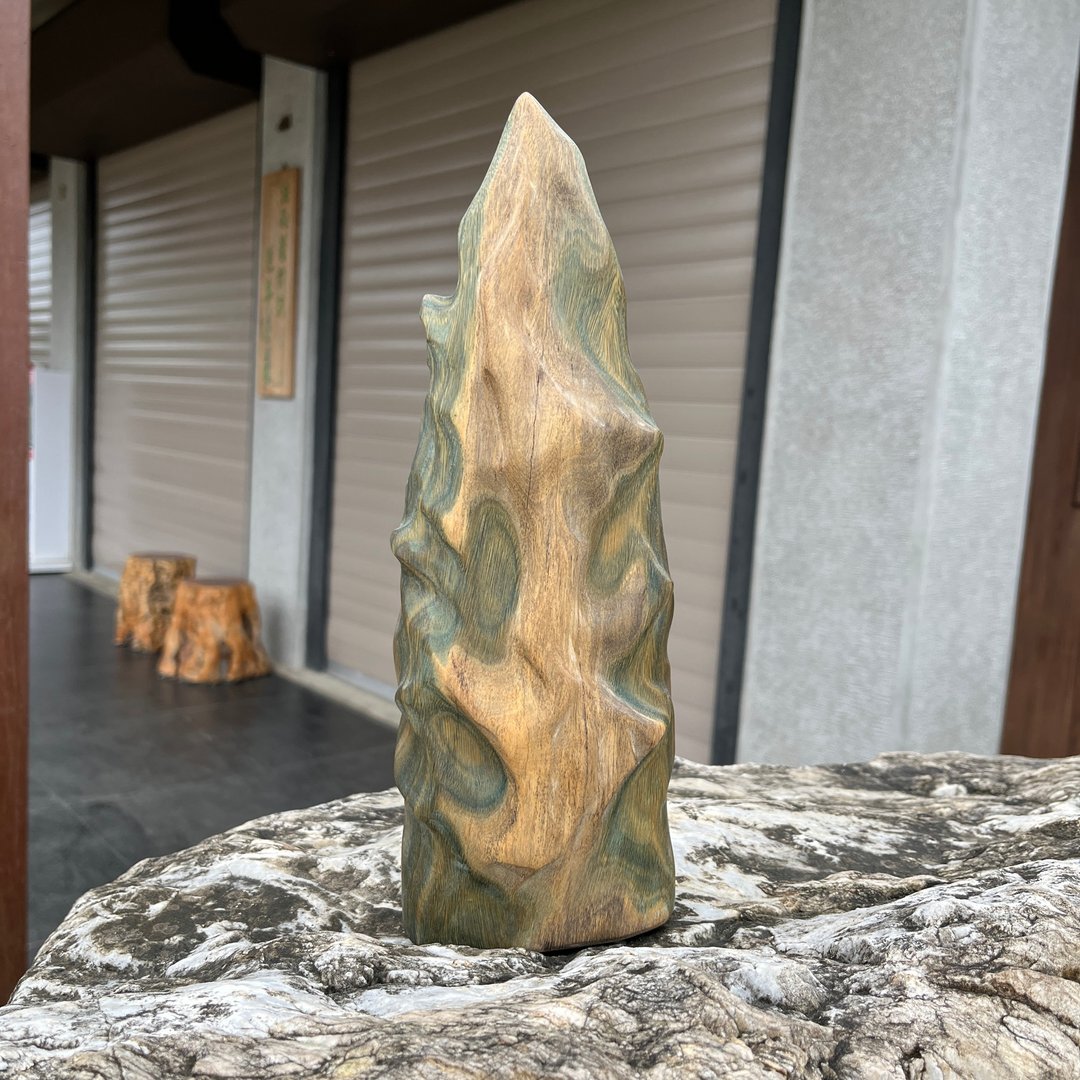 心山系列　原杰　绿檀摆件　山形艺品家饰摆件　小枯山水　雕刻件 - 摆饰 - 木头 绿色