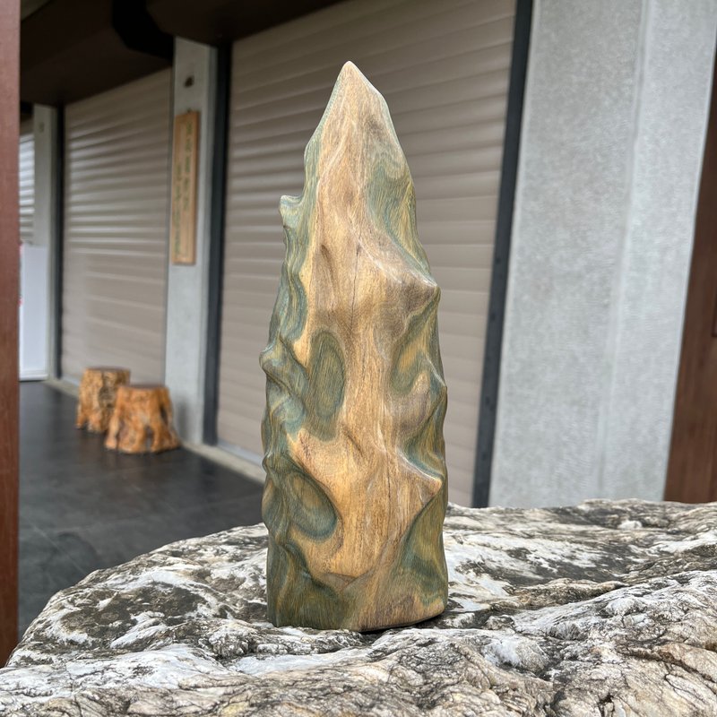 心山系列　原杰　绿檀摆件　山形艺品家饰摆件　小枯山水　雕刻件 - 摆饰 - 木头 绿色