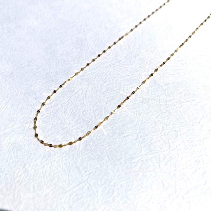 【K18 GOLD】18K金 椭圆珠链项链 44cm 18KN6 【SOLID GOLD】 - 项链 - 其他金属 金色