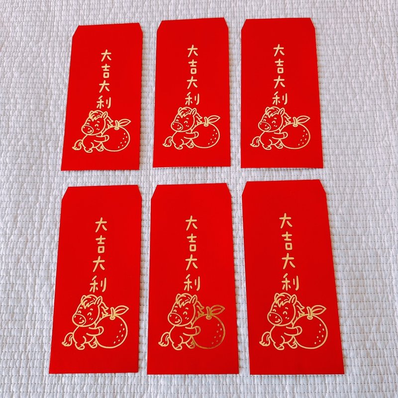 马年 烫金红包袋 一包6入 大吉大利 - 红包/春联 - 纸 红色