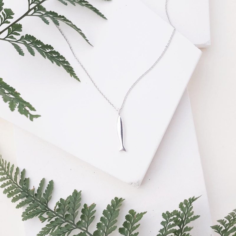 手作鱼纯银项链 - 项链 - 纯银 银色