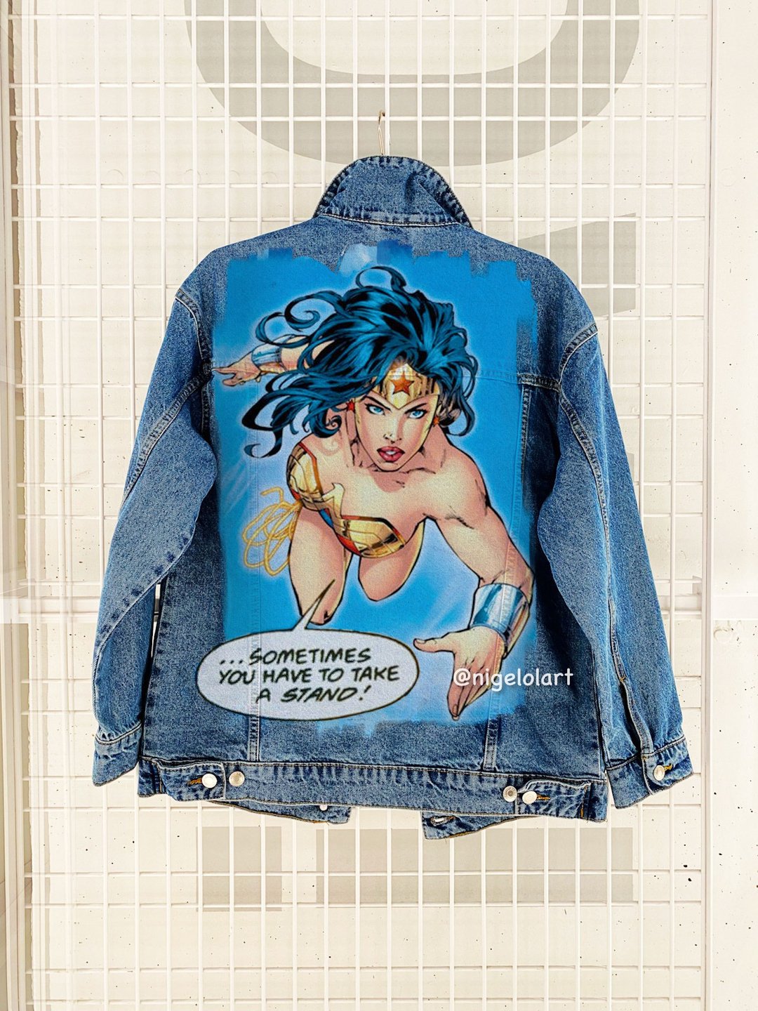 手绘丹宁外套 手工制作 神力女超人外套 超级女孩 DC Comics - 女装休闲/机能外套 - 棉 多色