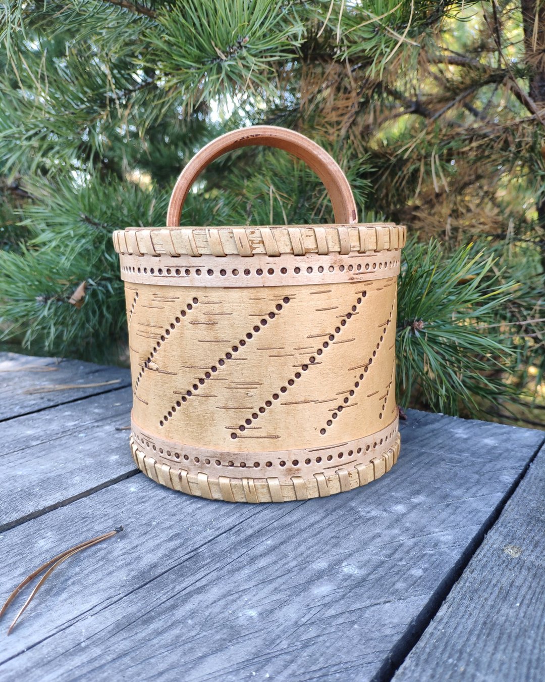 Birch bark box, birch bark canister, tea box - 调味罐/酱料瓶 - 木头 
