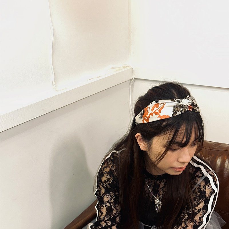 手工发带 / 日系彩墨风 / 东京限定 / 神兽图腾 / 女装 / 三色入 - 发带/发箍 - 棉．麻 多色