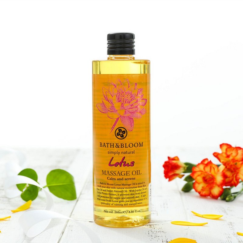 【Bath & Bloom】莲花脸部及身体按摩油 260ml - 精华液/安瓶 - 其他材质 