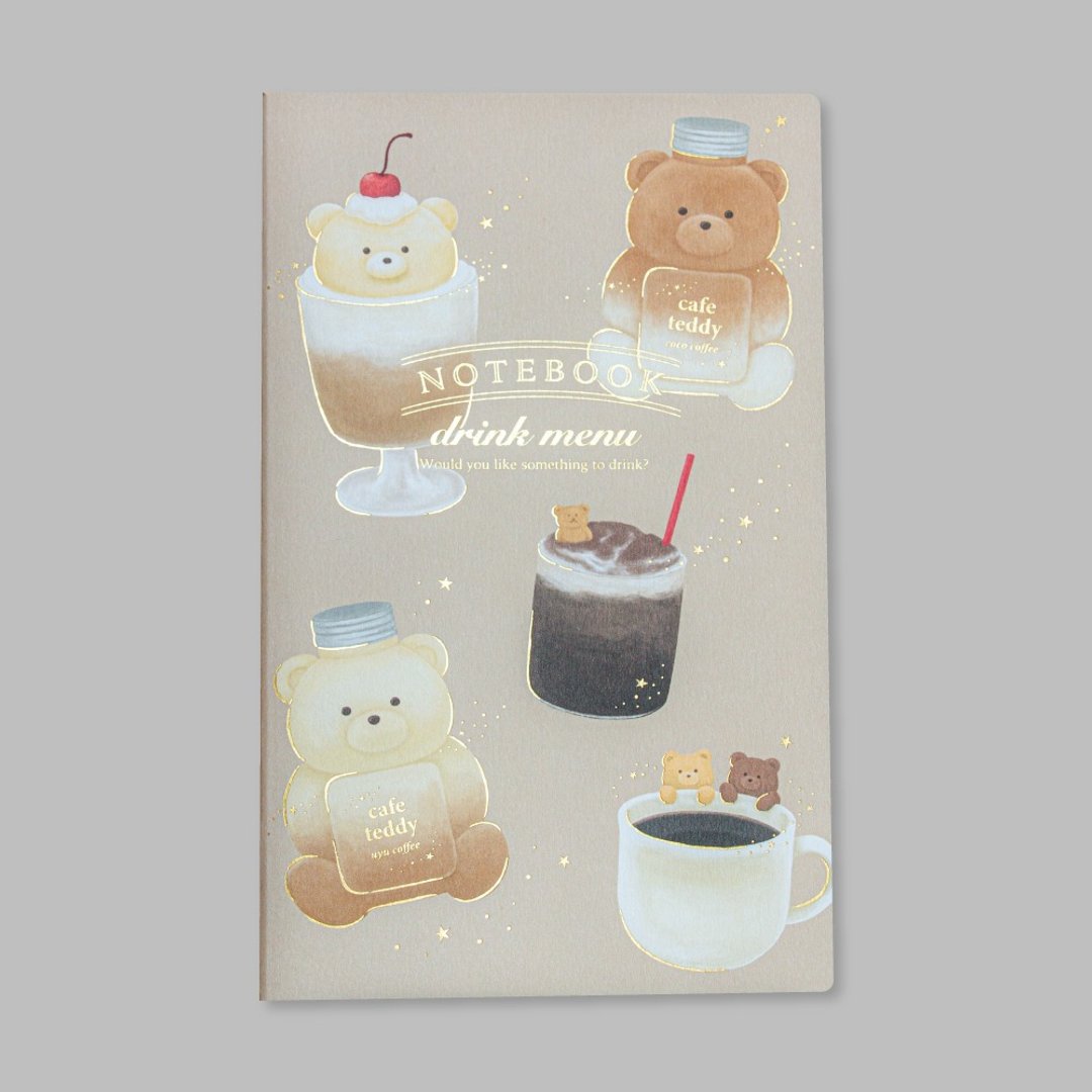 cafe teddy A5细长笔记本 饮品 - 笔记本/手帐 - 纸 咖啡色