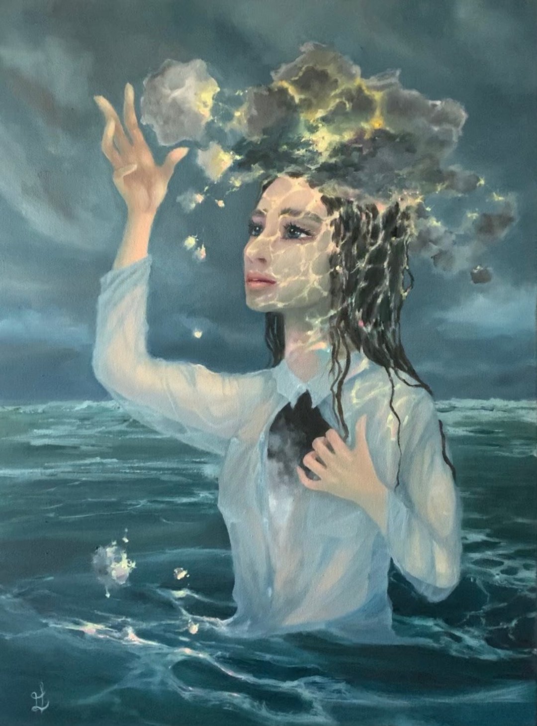 纯手工油画超现实主义姑娘画像 - 插画/绘画/写字 - 其他材质 