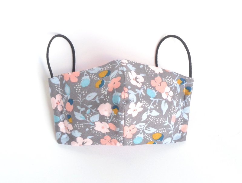 手作立体口罩 - 粉花 - 口罩 - 棉．麻 粉红色