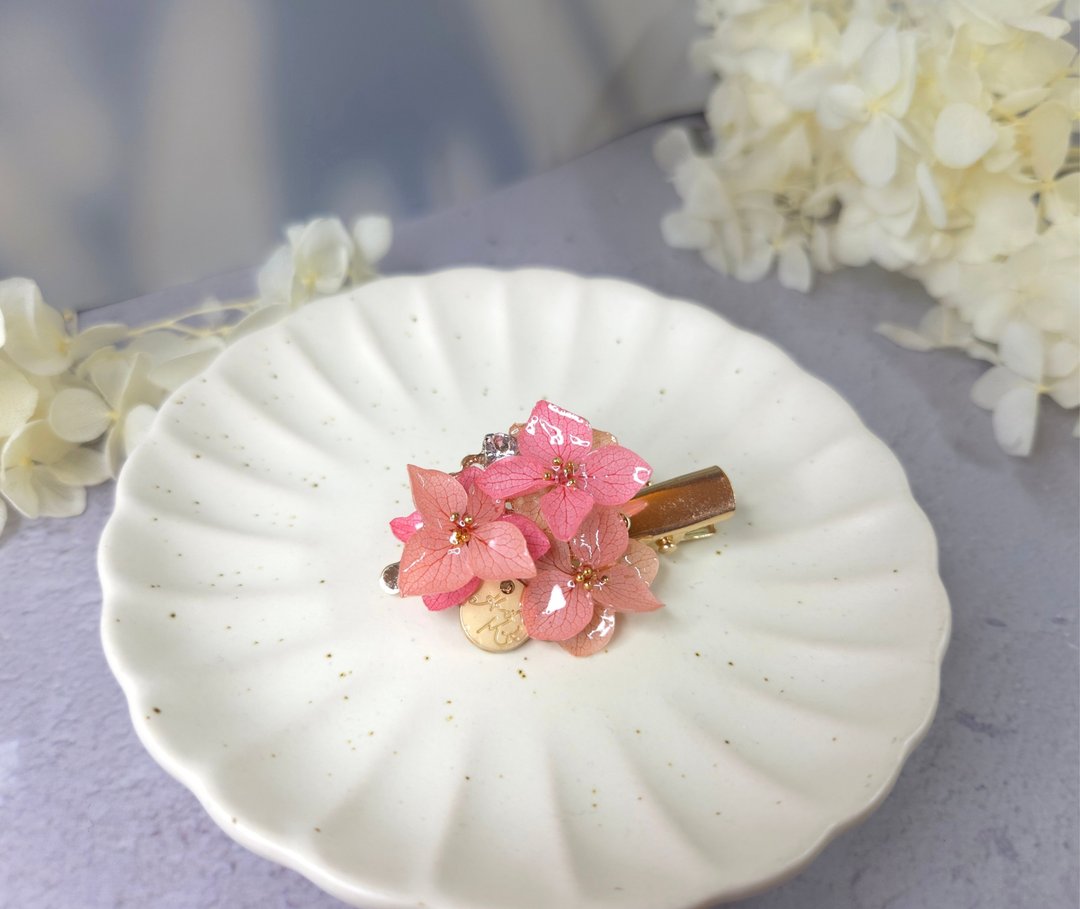 梦幻花园绣球永生花小发夹 京都版 - 发饰 - 植物．花 