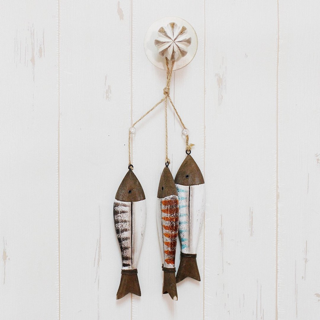 复古木质小屋摆件 Nordis Wooden Decor 古木摆件 鱼 - 摆饰 - 木头 多色
