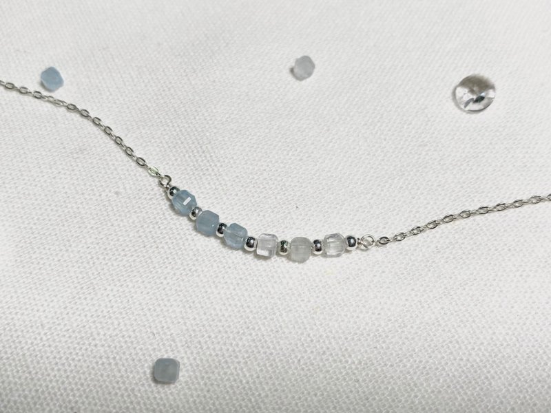 天然石-盛夏冰块锁骨项链 - 项链 - 其他金属 金色