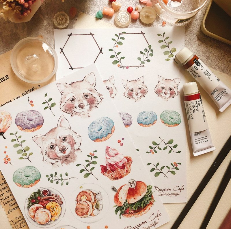 Season 2 - No.8 The raccoon cafe - 贴纸 - 纸 