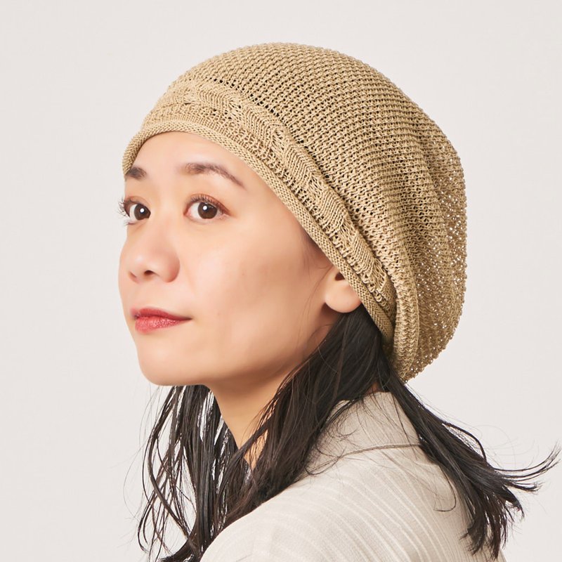 男女款柔软贝雷帽，以压克力钩针编织而成的宽松无檐小便帽 - 帽子 - 压克力 黑色