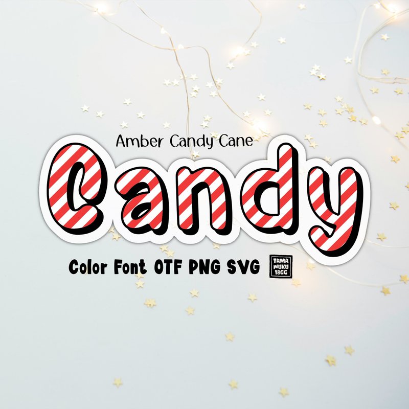 琥珀色拐杖糖 OTF PNG SVG - 字体设计 - 其他材质 