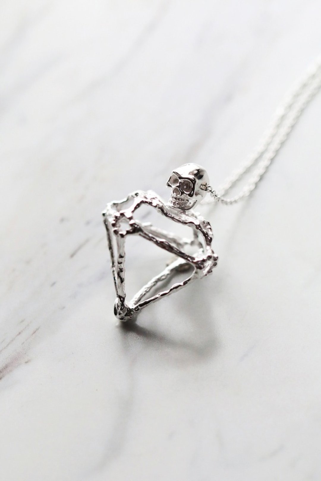 Rough Diamonds Skull necklace - 项链 - 其他金属 