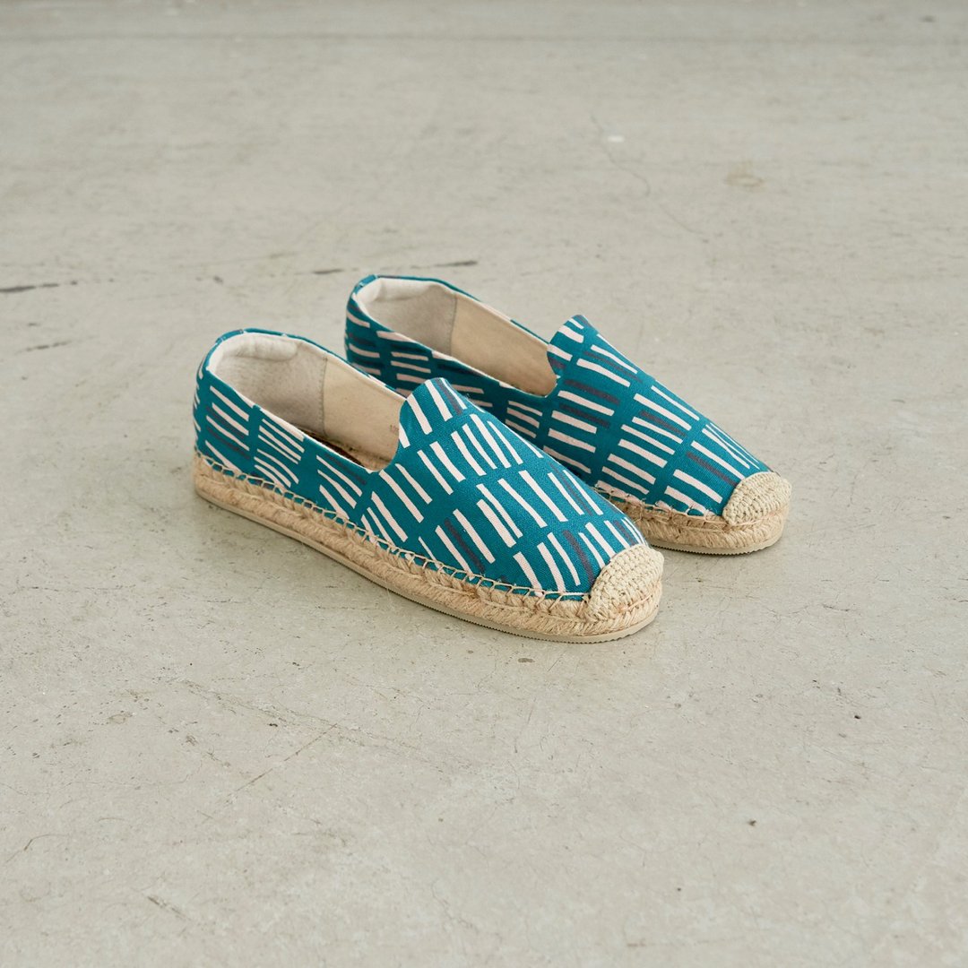 春・好色 ONESHOE x 本岛舍品牌联名 草编鞋-率直 - 女款休闲鞋 - 棉 绿色