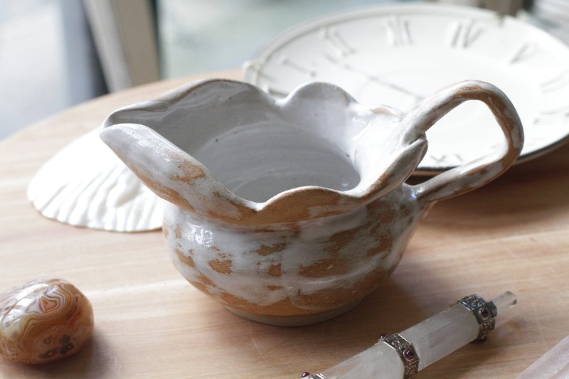 法式刷白牛奶壶 - 其他杯子 - 陶 白色