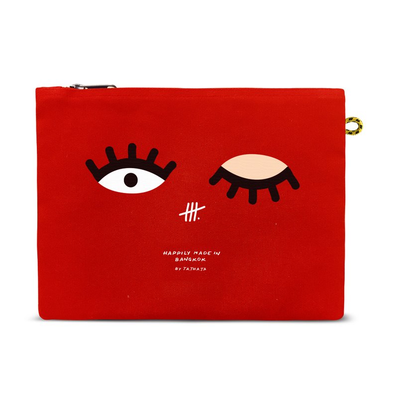 Million dollar rose pouch - 化妆包/杂物包 - 棉．麻 红色