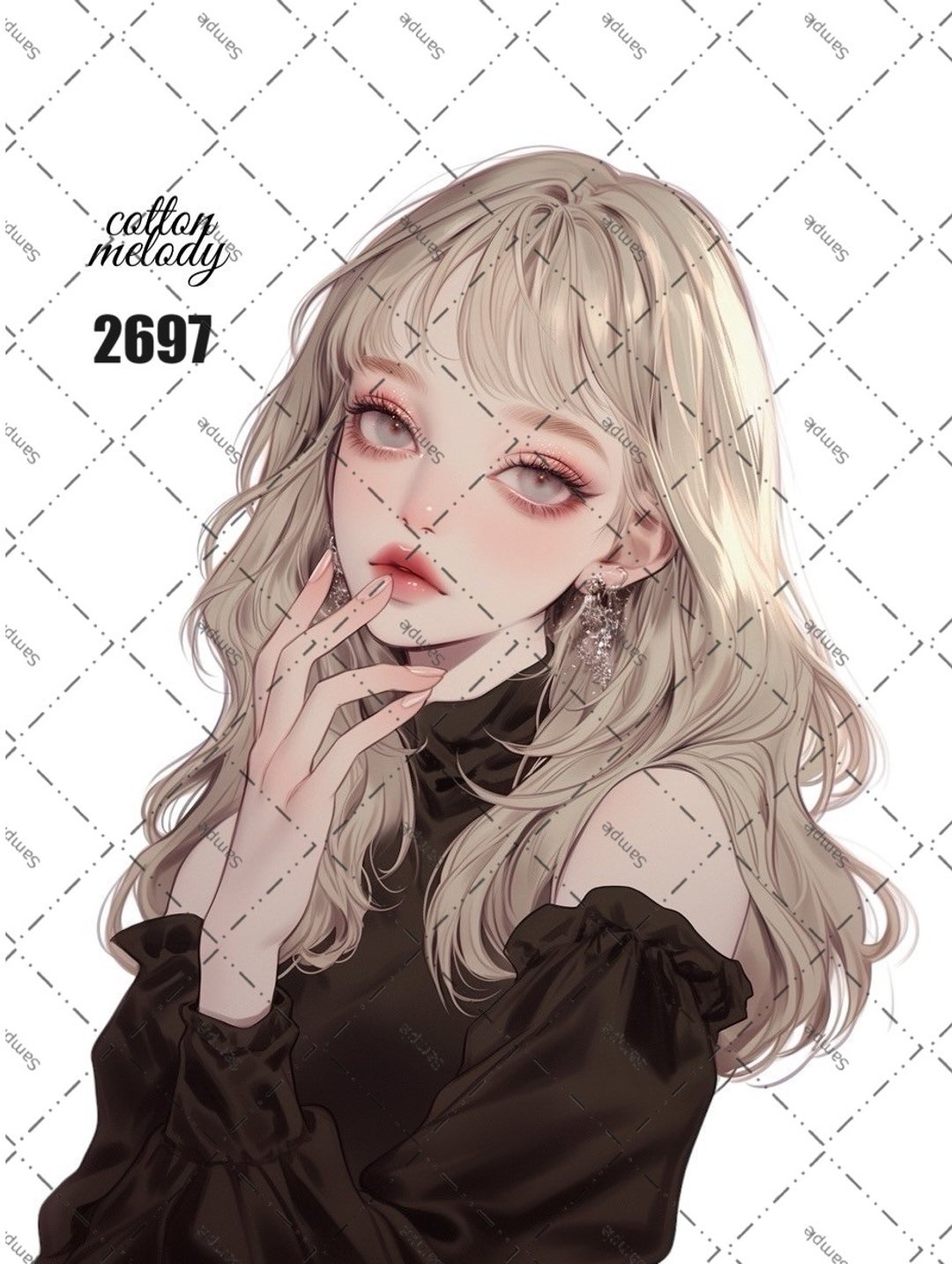 original sticker no.2697 人物贴纸 原创贴纸 原创人物贴纸 装饰贴纸 cotton melody - 贴纸 - 纸 