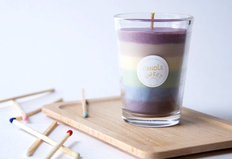 彩虹蜡烛- 大豆无香味蜡烛 140ml - 蜡烛/烛台 - 蜡 多色