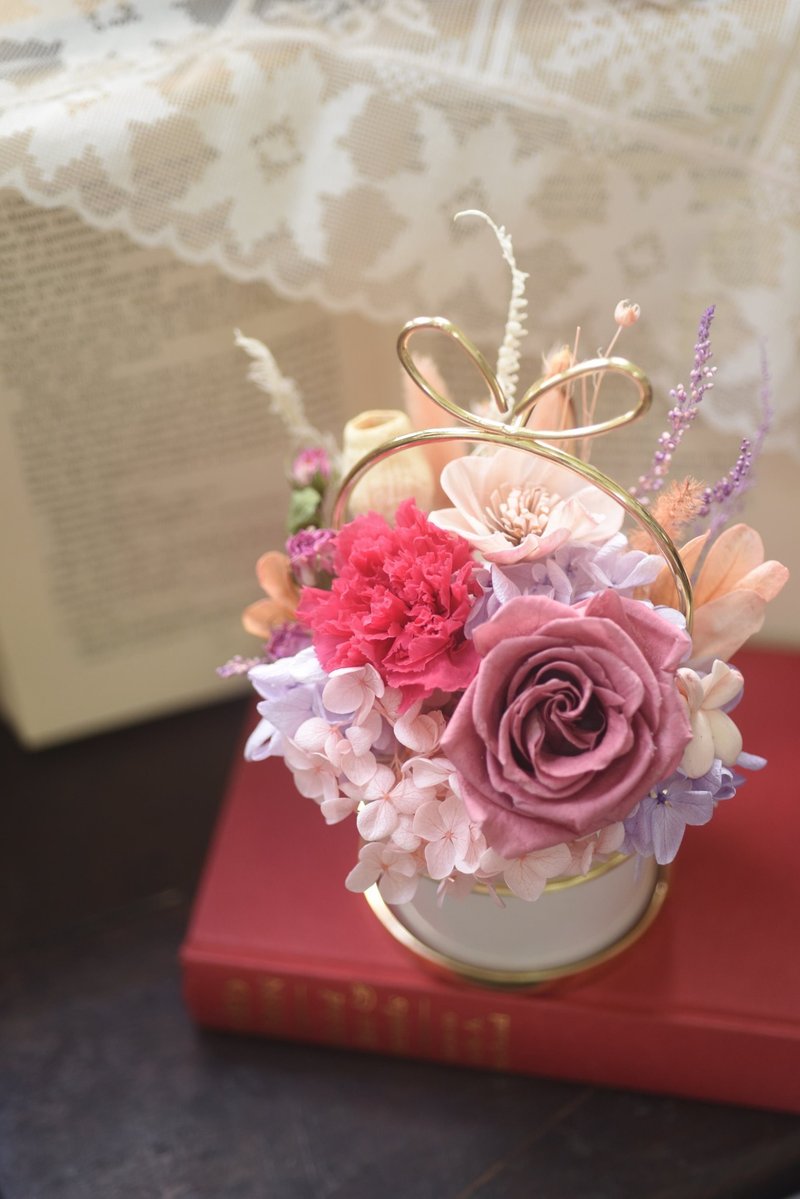 永生花礼 母亲节花礼 干燥盆花  开幕花礼 生日礼永恒时刻 - 干燥花/捧花 - 植物．花 粉红色