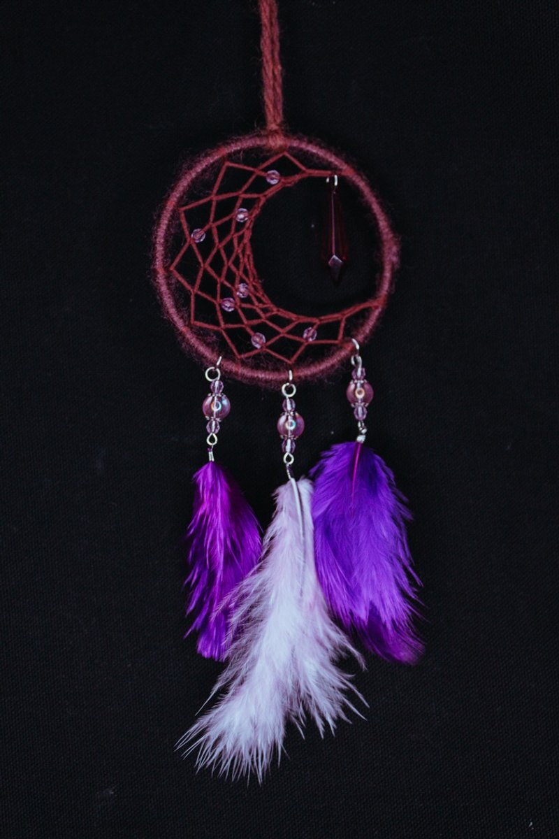 纯手工捕梦网 Handmade Dreamcatcher－【月亮－深藕紫】 - 摆饰 - 其他材质 蓝色