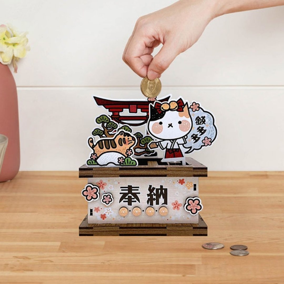 【DIY手作】喵好神-奉纳存钱筒 零钱筒 办公室小物 招财 - 木工/竹艺/纸艺 - 木头 白色