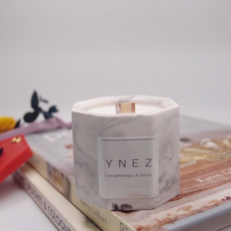 【YNEZ】手作大理石纹杯香氛蜡烛  婚礼小物 情人节礼物 - 香薰/精油/线香 - 蜡 灰色